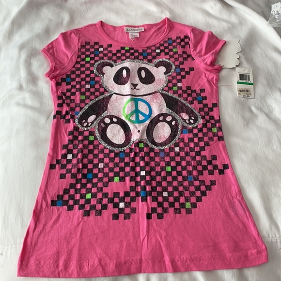 Peace Panda print cap sleeve tee - Picture 2 of 5